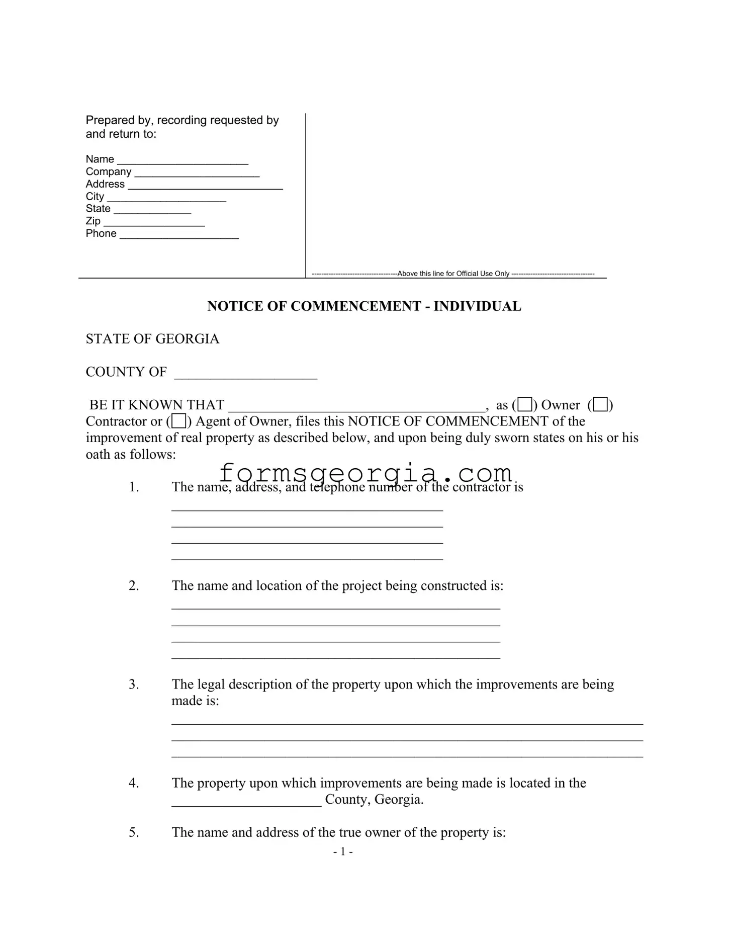 Fill a Valid Georgia Notice Template