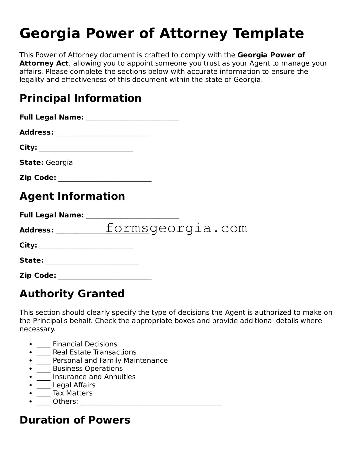 Attorney-Approved Georgia Power of Attorney Template