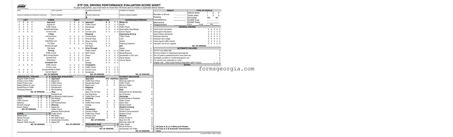 Fill a Valid Georgia Road Test Score Template