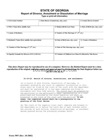 Fill a Valid Georgia 3907 Template
