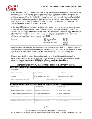 Fill a Valid Georgia Adult Adoption Petition Template