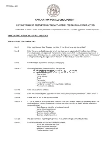 Fill a Valid Georgia Att 15 Template