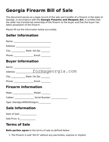 Attorney-Approved Georgia Firearm Bill of Sale Template