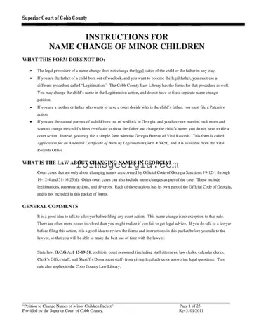 Fill a Valid Georgia Change Name Minor Template