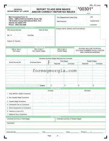 Fill a Valid Georgia Dol 3C Template