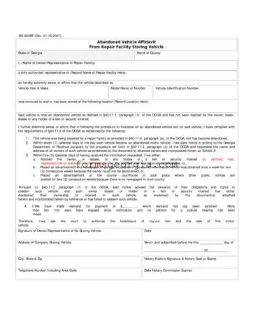 Fill a Valid Georgia Mv 603Rf Template