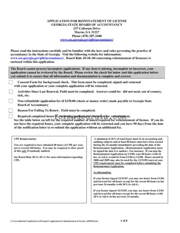 Fill a Valid Georgia Reinstatement Nursing Template