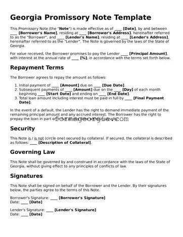 Attorney-Approved Georgia Promissory Note Template