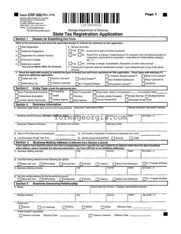 Fill a Valid Georgia State Tax Instruction Template